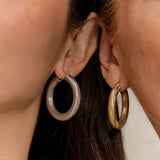 Matte 'Donut' Hoop Earrings -Silver