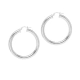 CHunky Large Silver Hoop Earrings