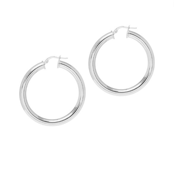 CHunky Large Silver Hoop Earrings