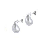 Luxe Blob Teardrop Earrings - Silver