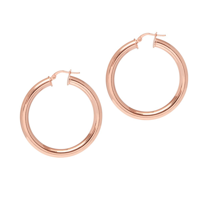 Rose Gold Chunky Hoop Earrings