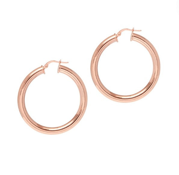 Chunky Bold Rose Gold Hoop Earrings