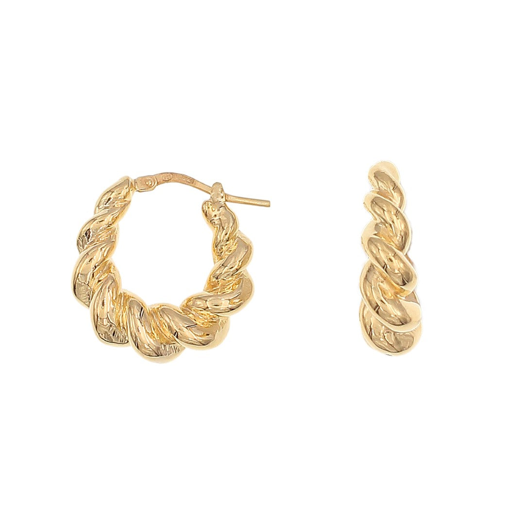 Twist frill hoop earrings